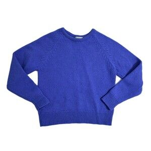 Vintage LL Bean 100% Pure Wool Knit Dweater Woman’s Size Medium Blue